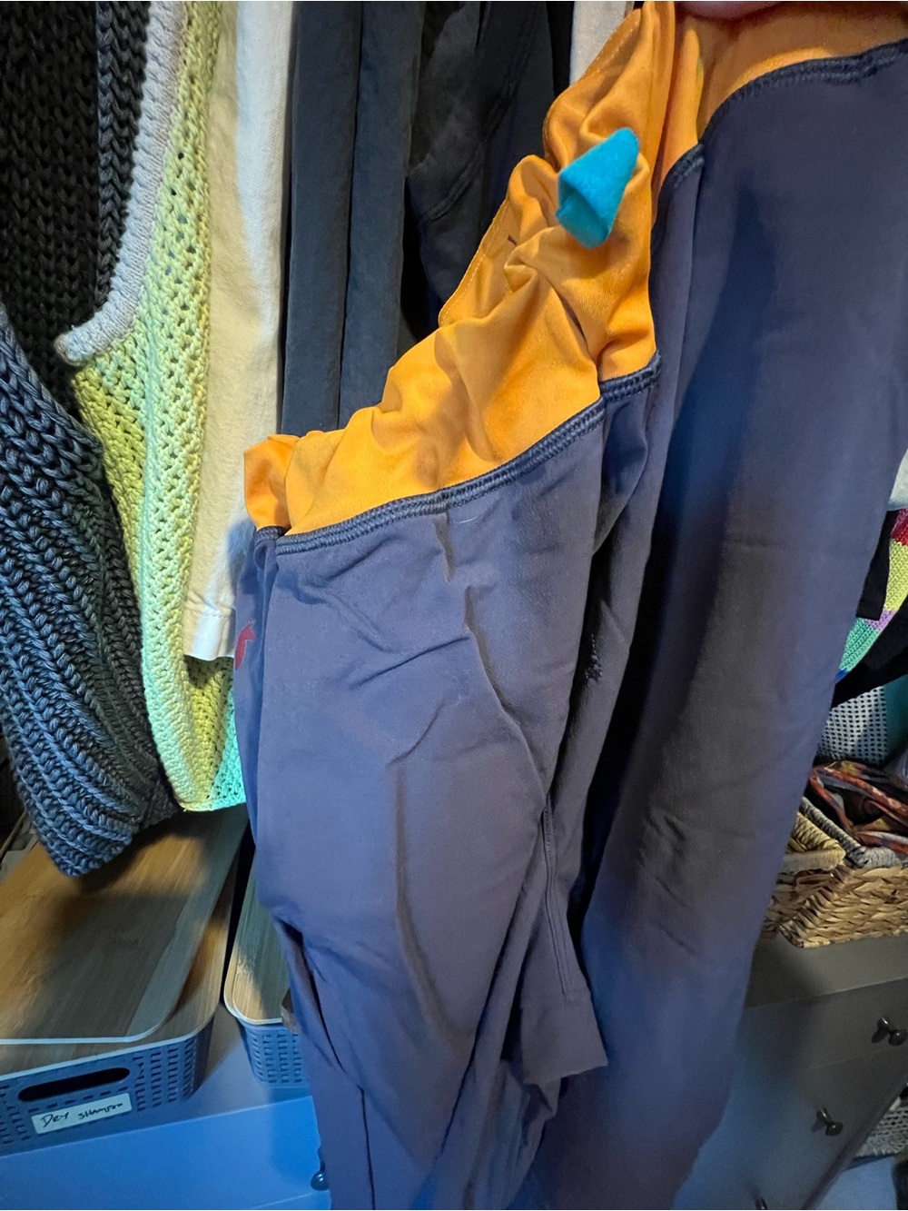 Cotopaxi Navy Blue Pants with Mustard Waistband